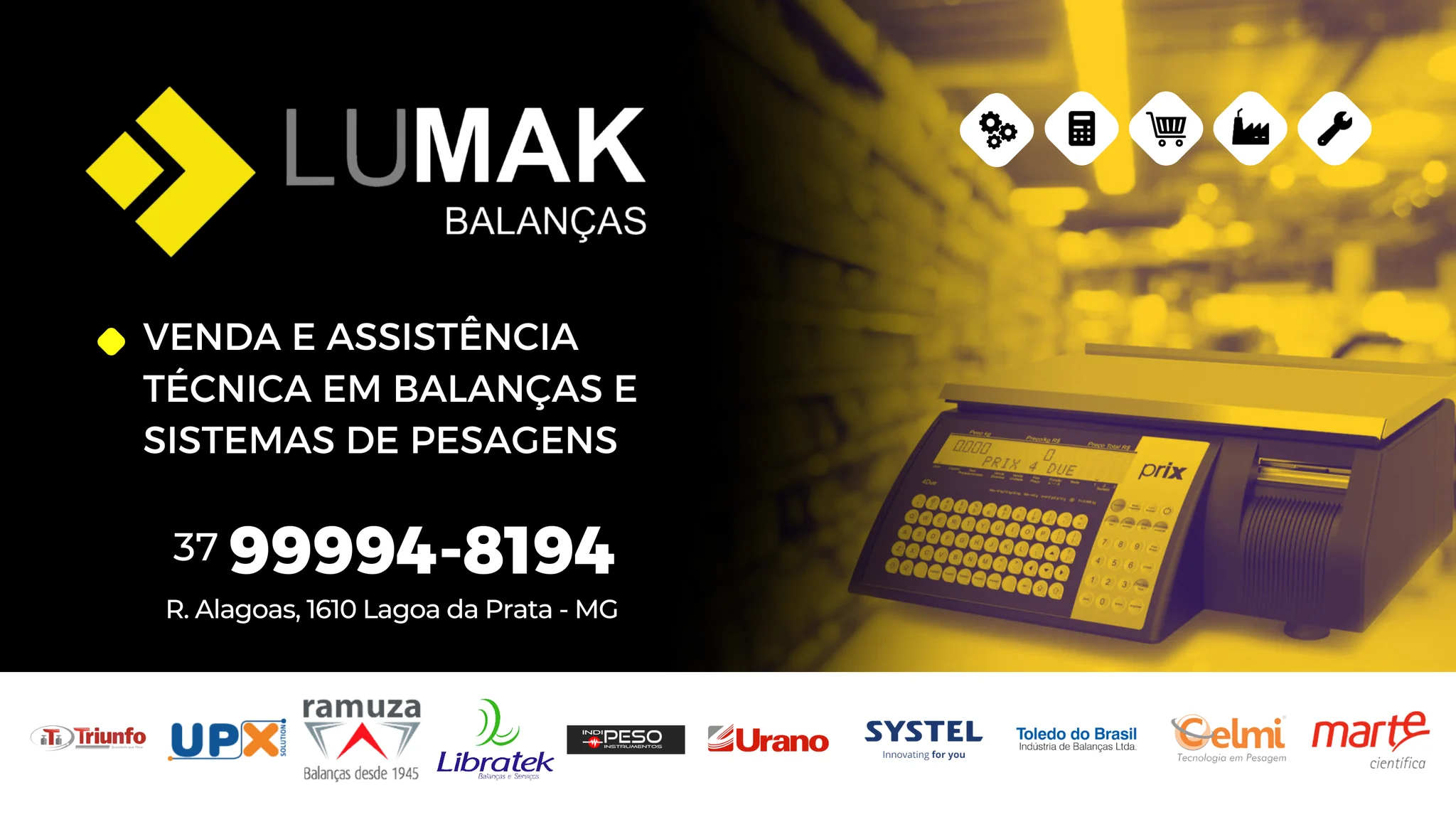 Capa oficial da Lumak Balanças no Facebook